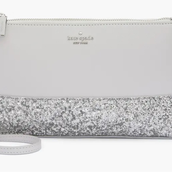 ❣️❣️Kate Spade Silver Crossbody Bag with Glittery Finish - Picture 3 of 6